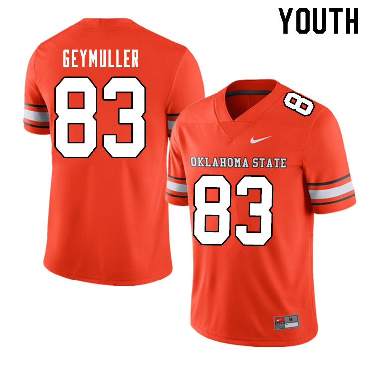Youth #83 Gordie Geymuller Oklahoma State Cowboys College Football Jerseys Sale-Alternate Orange - Click Image to Close